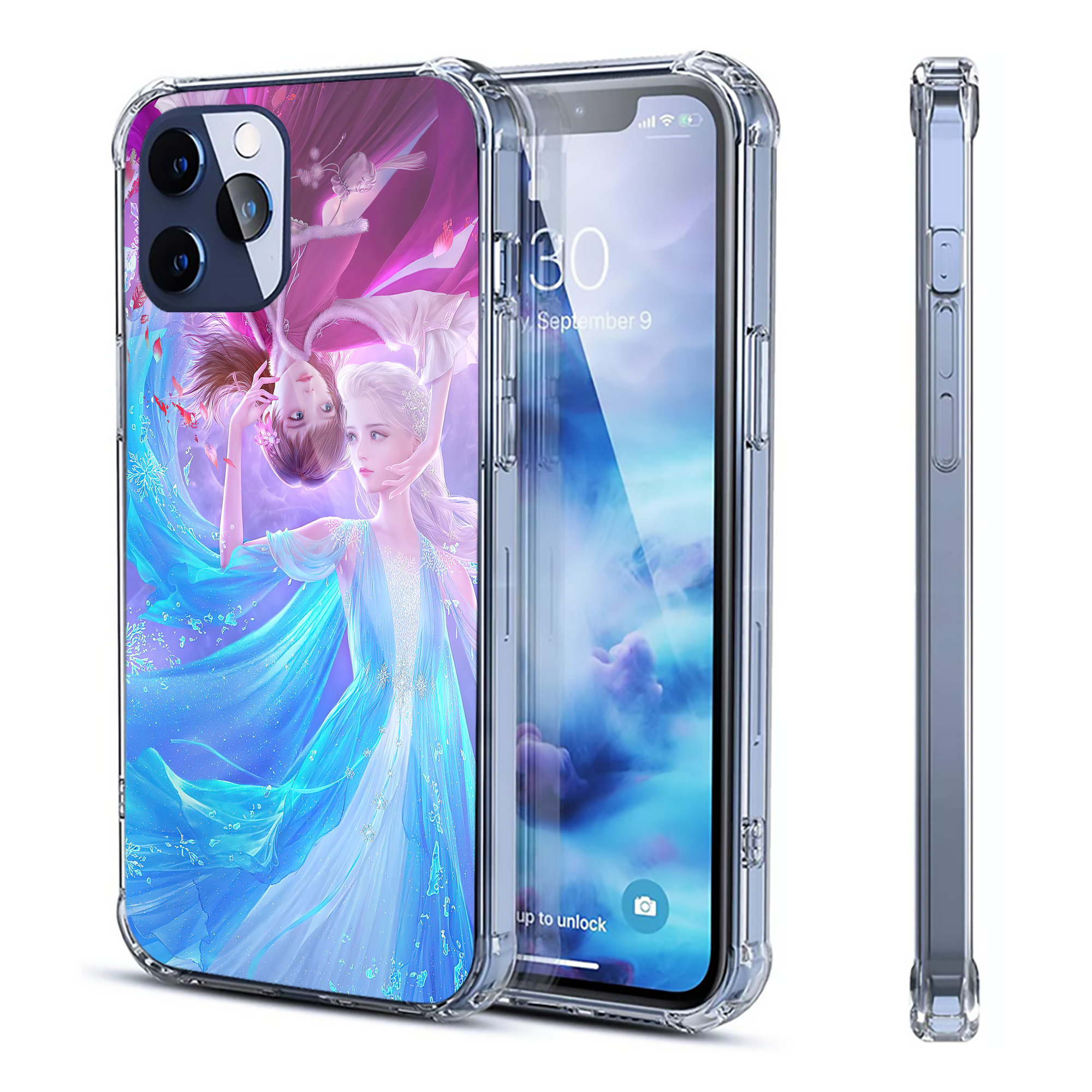 （画像用） アナと雪の女王 アンナ エルサ Frozen Anna Elsa 【iPhone 12シリーズ対応】透明スマホケース（クリアソフトケース）